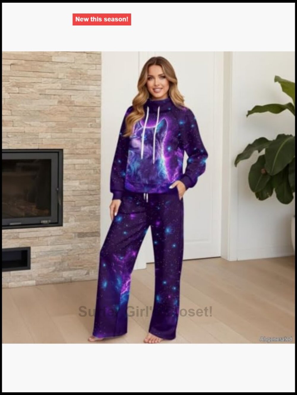 Women Tracksuit 2 Piece Hoodies and Wide Leg Pants with Pockets - Picture 6 of 7